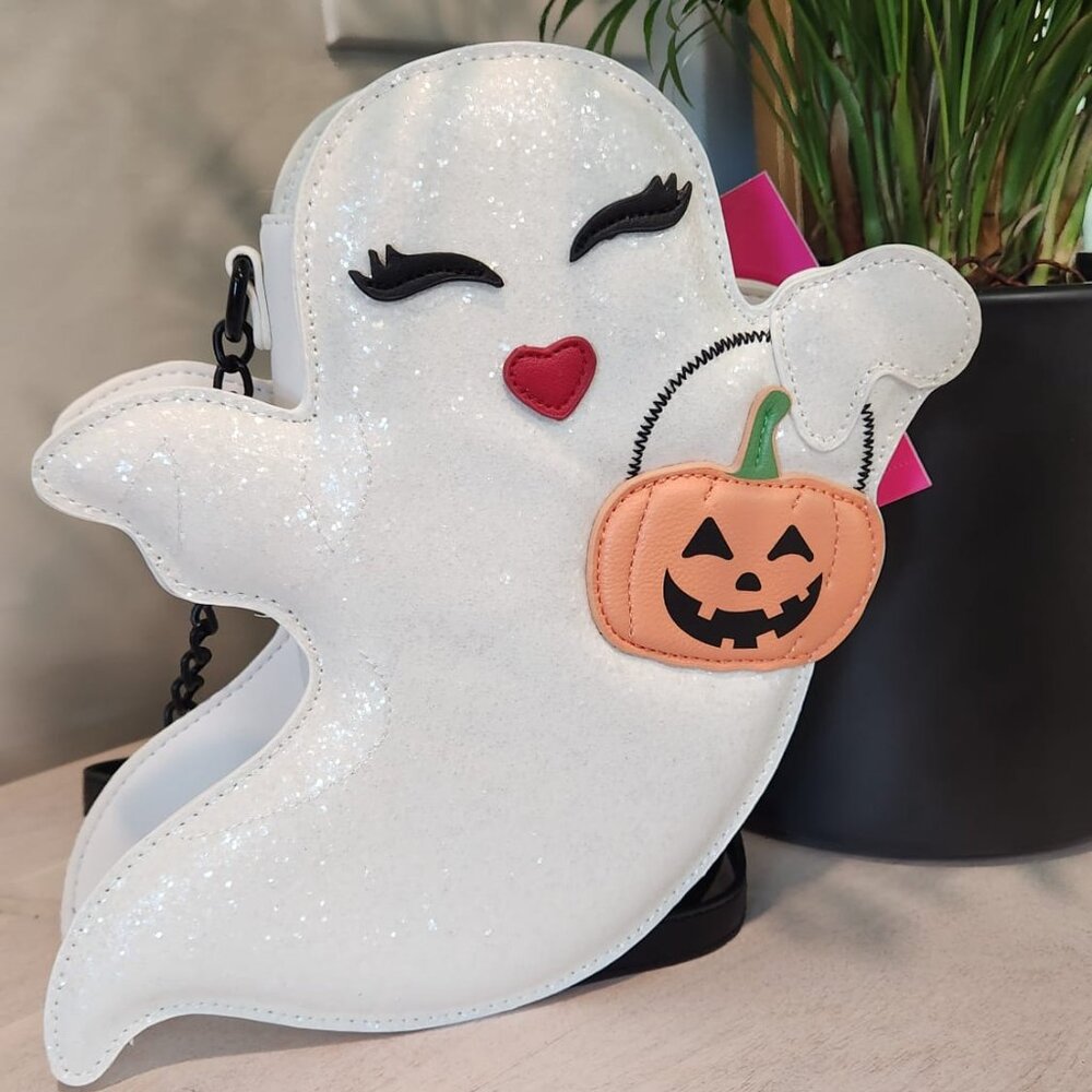 Betsey Johnson Kitsch Ghost Purse | XoBoo Halloween Crossbody | Pumpkin Bag